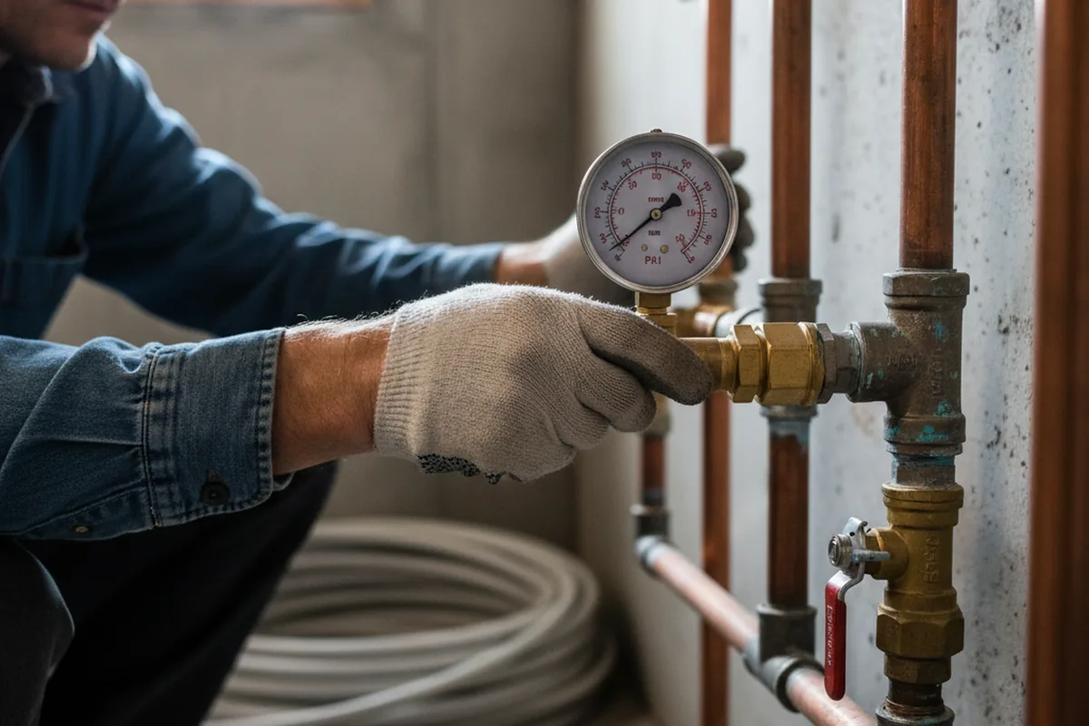 Pressure testing a repaired line during Water Line Repair in Vaiden